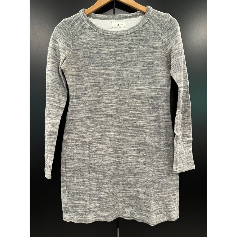 Lou & Grey Gray Marl Cotton Sweatshirt Dress Long Sleeve Mini Crew Neck XS